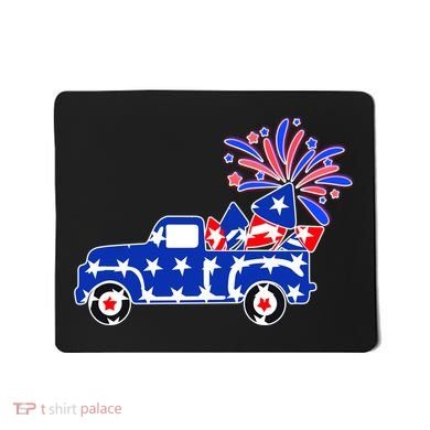 Fourth of July Fireworks Pickup Truck Mousepad