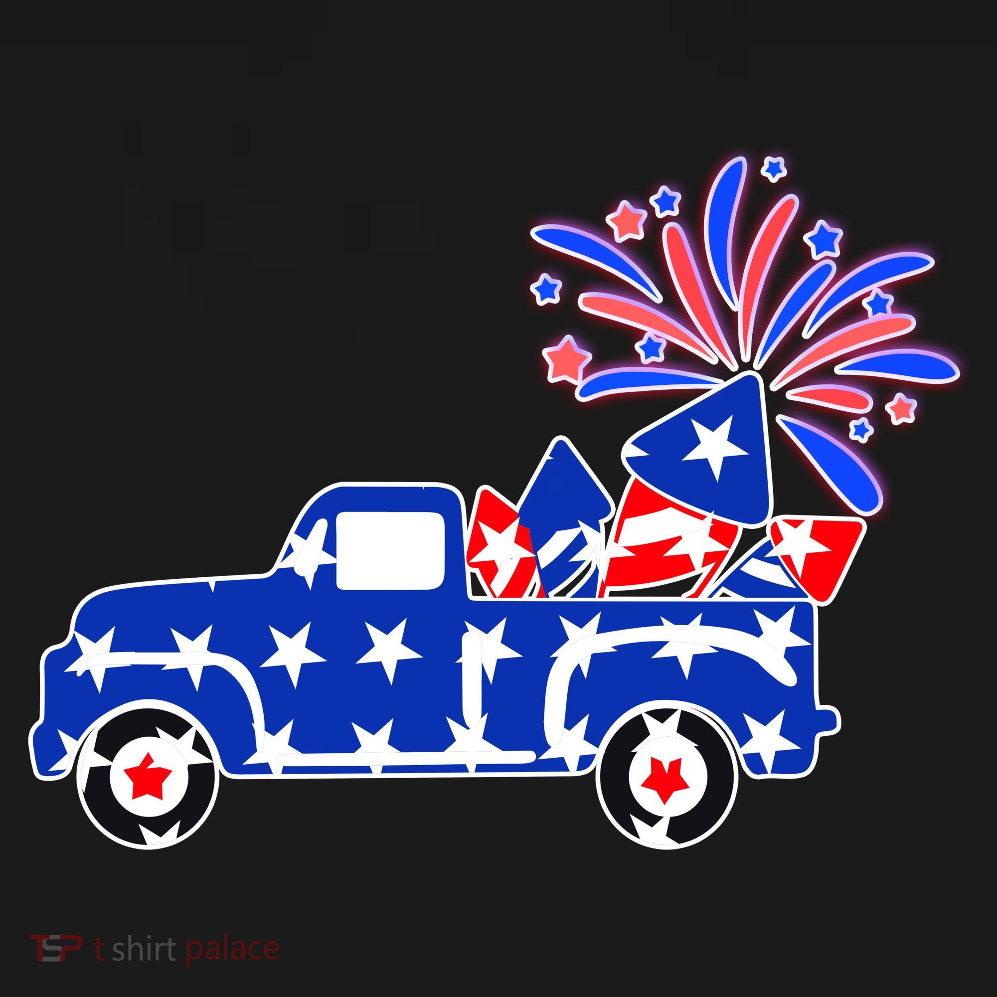 Fourth of July Fireworks Pickup Truck Ornament