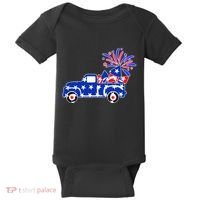 Fourth of July Fireworks Pickup Truck Baby Bodysuit thumb 0