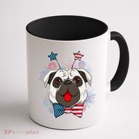 Fourth of July Fireworks Pug Dog Coffee Mug thumb 1