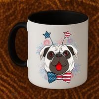 Fourth of July Fireworks Pug Dog Coffee Mug thumb 2