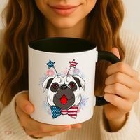 Fourth of July Fireworks Pug Dog Coffee Mug thumb 3