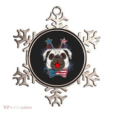 Fourth of July Fireworks Pug Dog Ornament