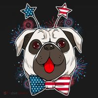 Fourth of July Fireworks Pug Dog Ornament thumb 1
