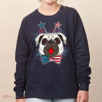 Fourth of July Fireworks Pug Dog Women's Sweatshirt