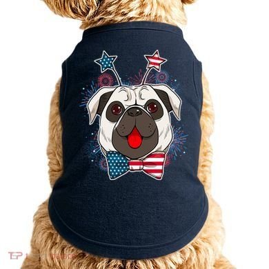 Fourth of July Fireworks Pug Dog Doggie Tank