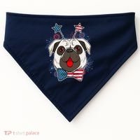 Fourth of July Fireworks Pug Dog USA-Made Doggie Bandana thumb 0