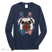 Fourth of July Fireworks Pug Dog Long Sleeve Shirt thumb 0