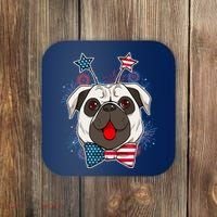 Fourth of July Fireworks Pug Dog Coaster thumb 0