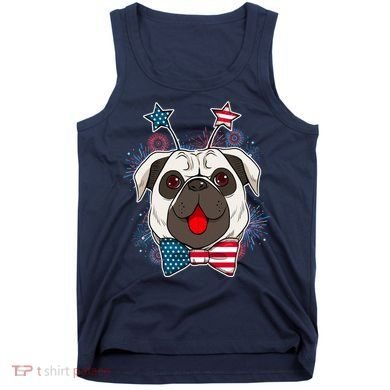 Fourth of July Fireworks Pug Dog Tank Top