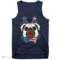 Fourth of July Fireworks Pug Dog Tank Top thumb 0