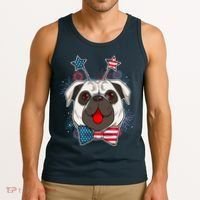 Fourth of July Fireworks Pug Dog Tank Top thumb 3