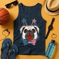 Fourth of July Fireworks Pug Dog Tank Top thumb 4