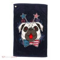 Fourth of July Fireworks Pug Dog Golf Towel thumb 0