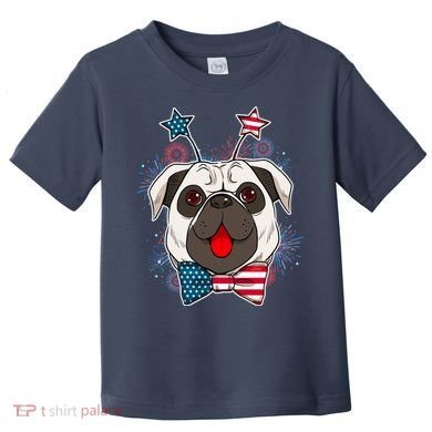 Fourth of July Fireworks Pug Dog Toddler T-Shirt