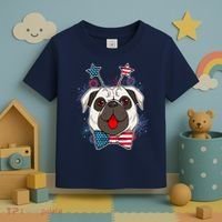 Fourth of July Fireworks Pug Dog Toddler T-Shirt thumb 3