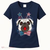 Fourth of July Fireworks Pug Dog Women's T-Shirt thumb 0