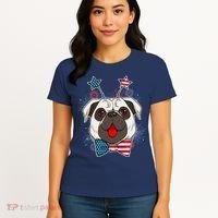 Fourth of July Fireworks Pug Dog Women's T-Shirt thumb 4