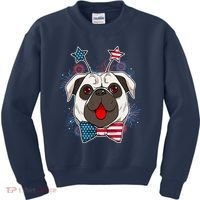 Fourth of July Fireworks Pug Dog Kids Sweatshirt thumb 0