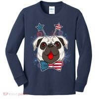Fourth of July Fireworks Pug Dog Kids Long Sleeve Shirt thumb 0