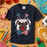 Fourth of July Fireworks Pug Dog Kids T-Shirt thumb 3