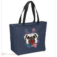 Fourth of July Fireworks Pug Dog Tote Bag thumb 2