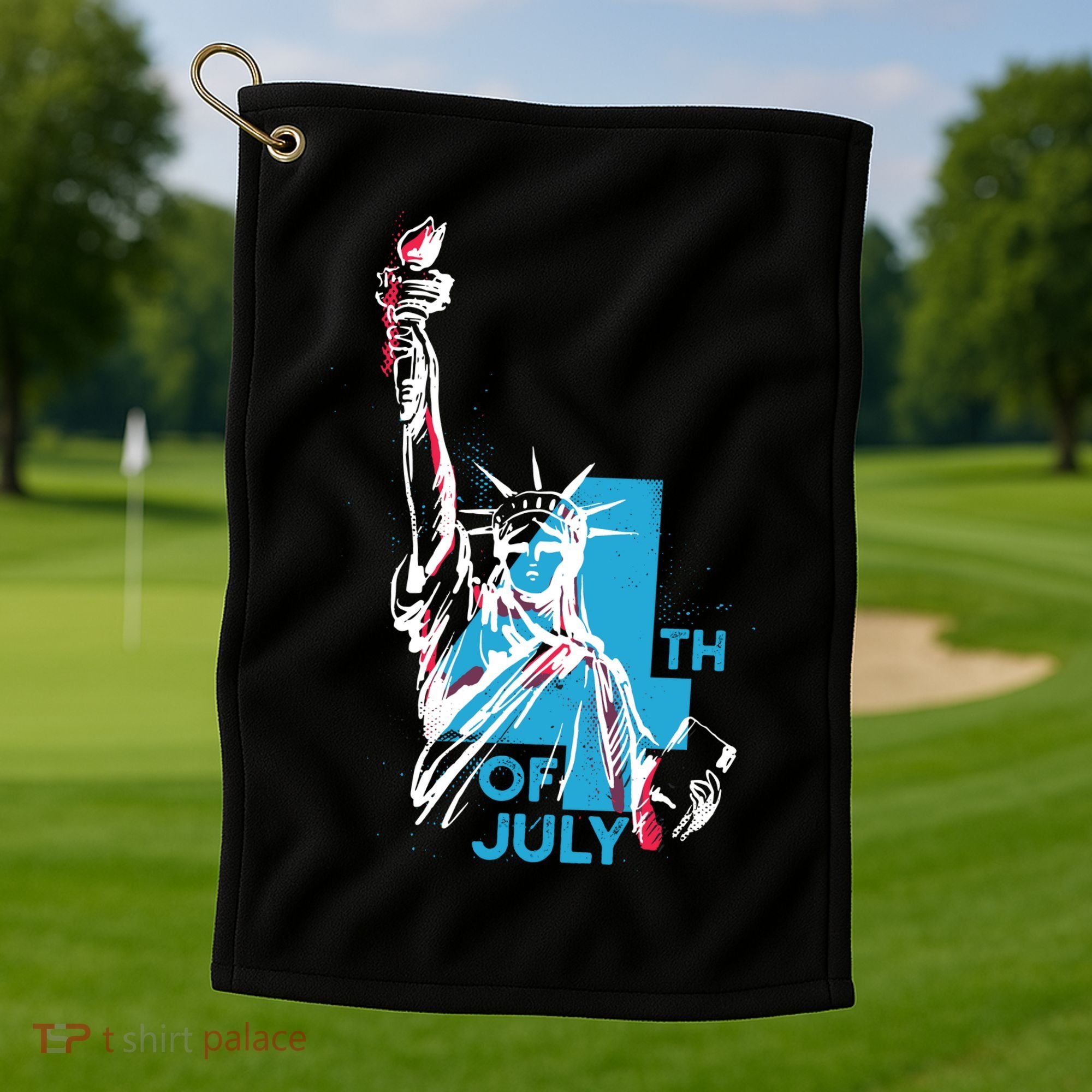 Fourth Of July Statue Of Liberty Golf Towel