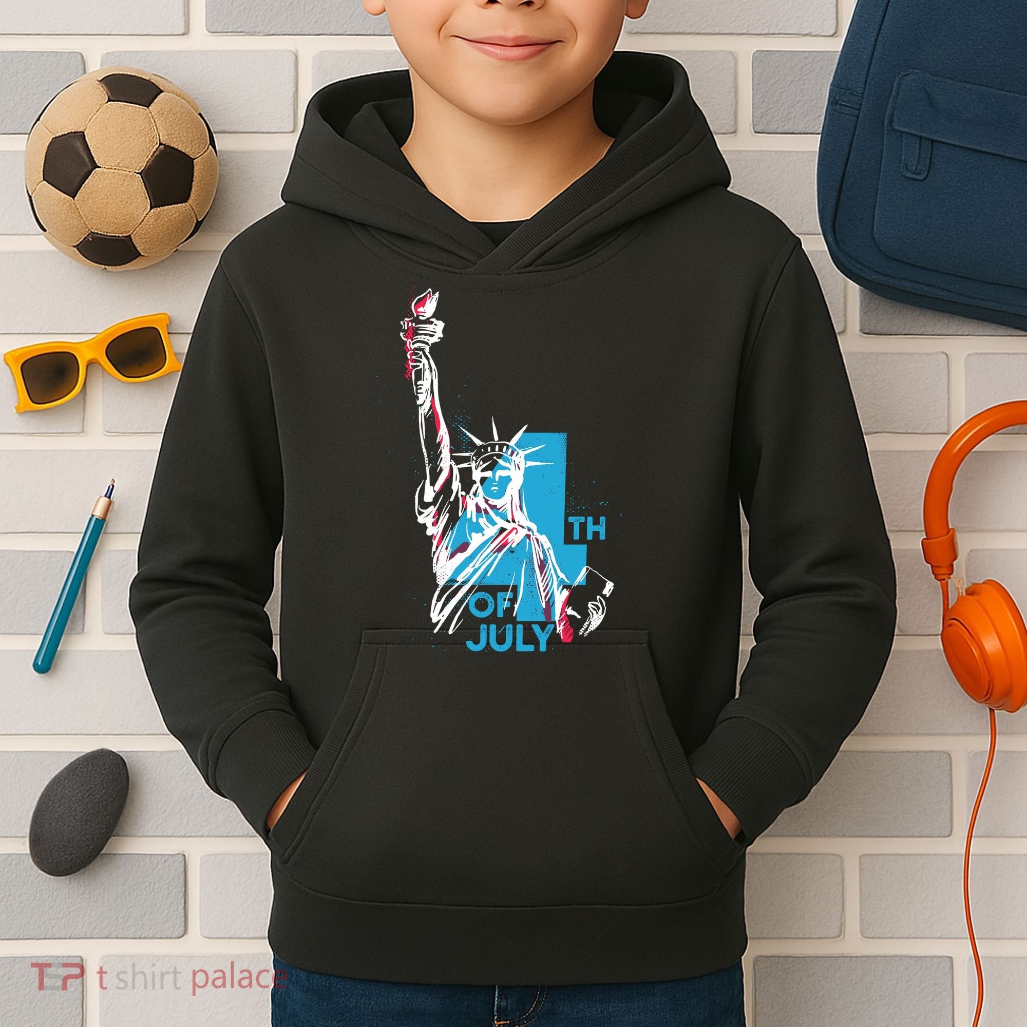 Fourth Of July Statue Of Liberty Kids Hoodie