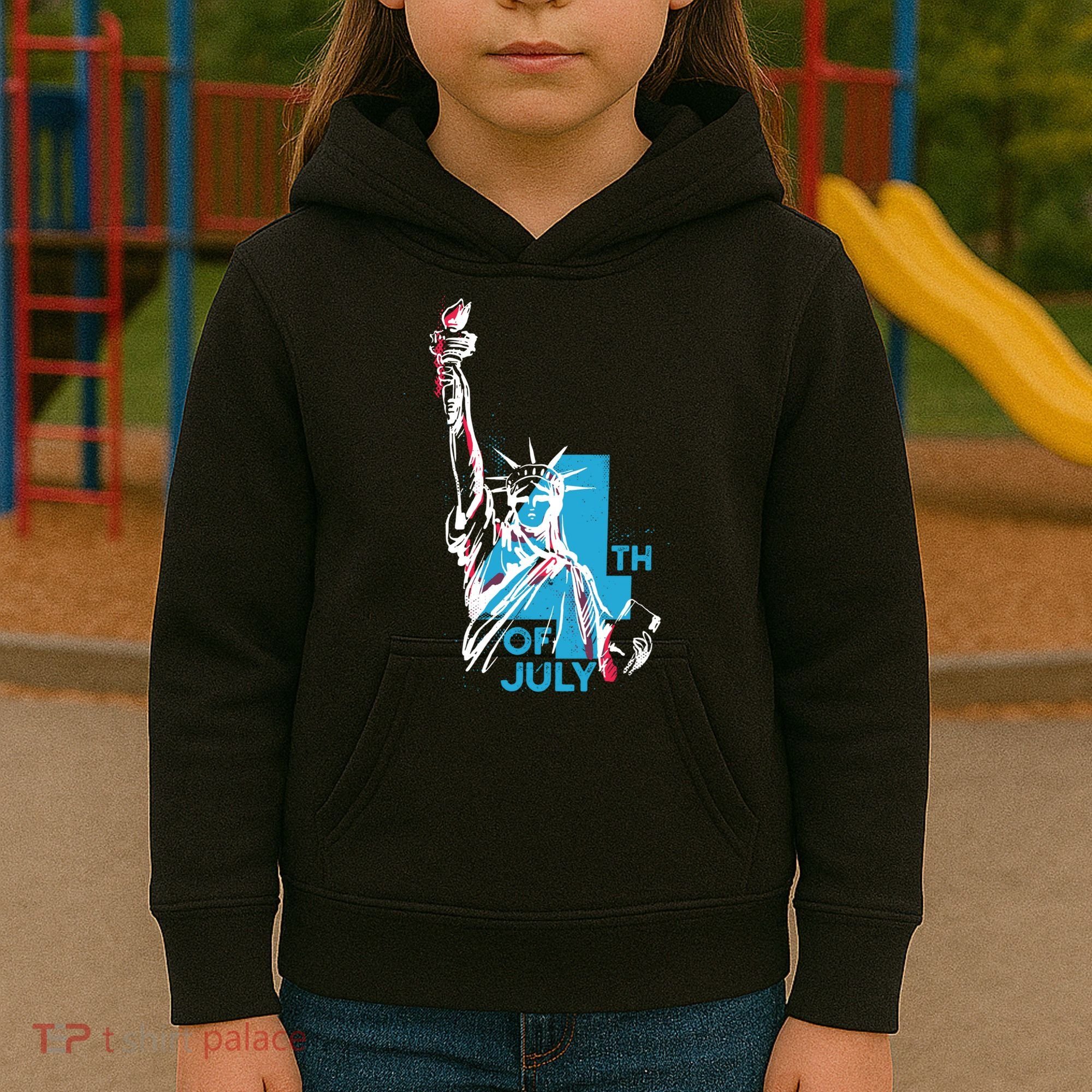 Fourth Of July Statue Of Liberty Kids Hoodie