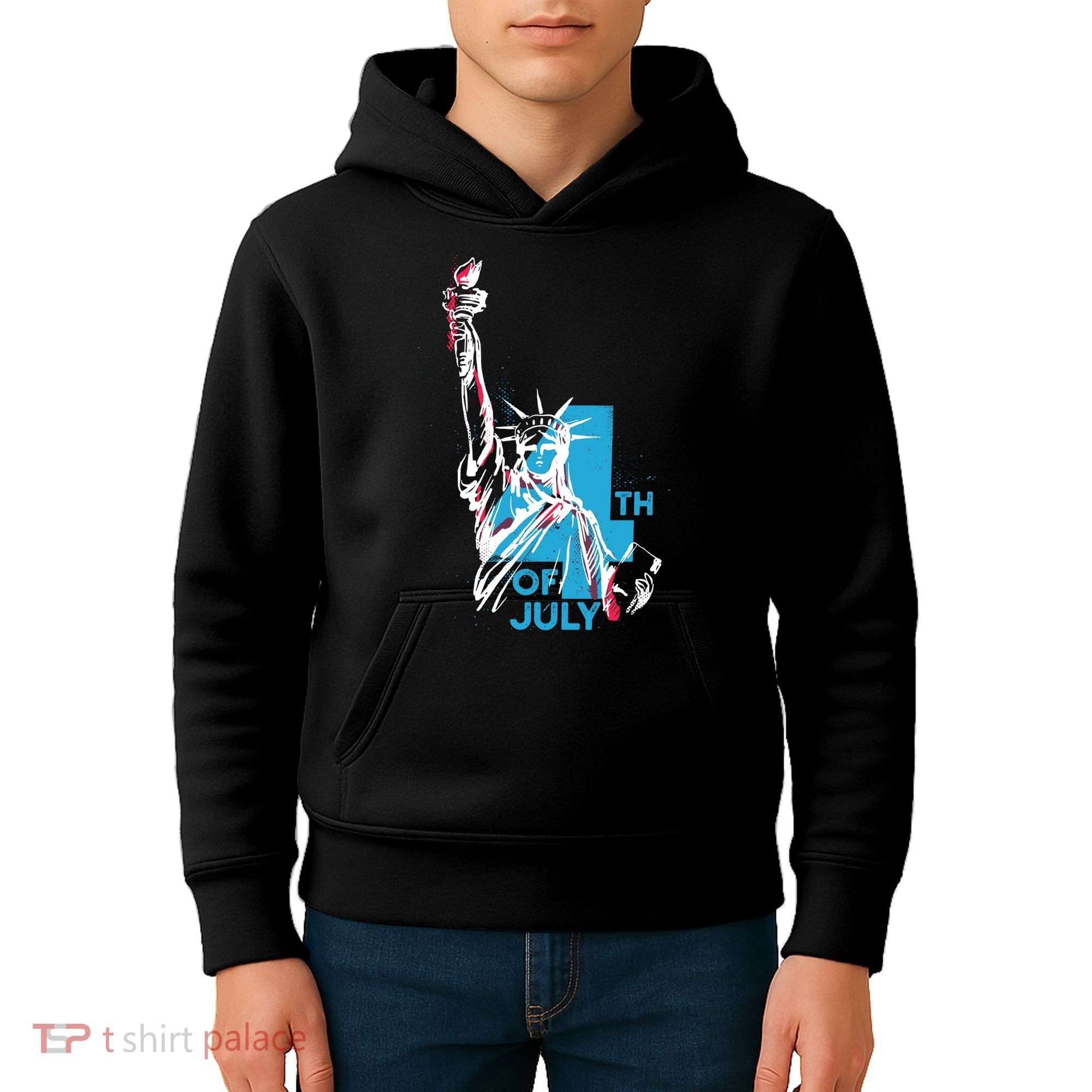Fourth Of July Statue Of Liberty Kids Hoodie