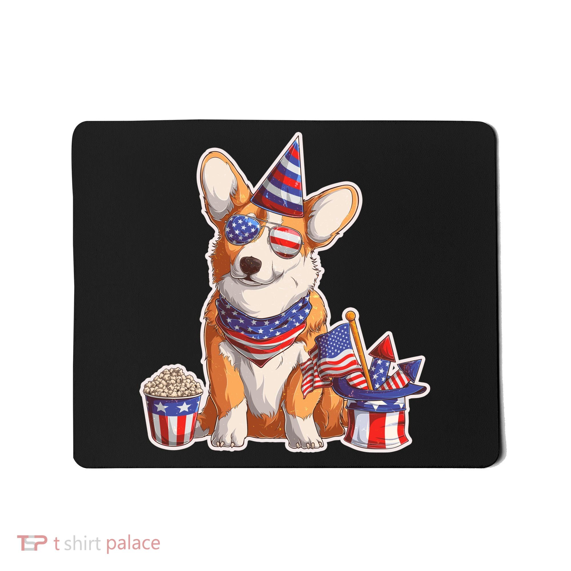 Fourth of July USA American Corgi Mousepad