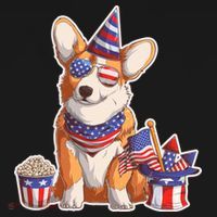 Fourth of July USA American Corgi Women's Tank Top thumb 5