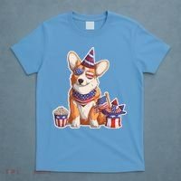 Fourth of July USA American Corgi T-Shirt thumb 4