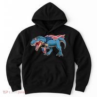 Fourth of July USA American T-Rex Hoodie thumb 0