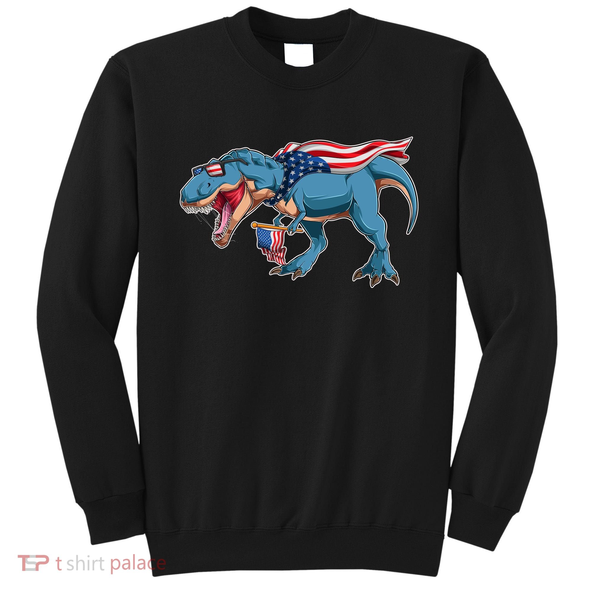 Fourth of July USA American T-Rex Sweatshirt