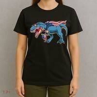 Fourth of July USA American T-Rex T-Shirt thumb 4