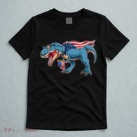 Fourth of July USA American T-Rex T-Shirt thumb 5