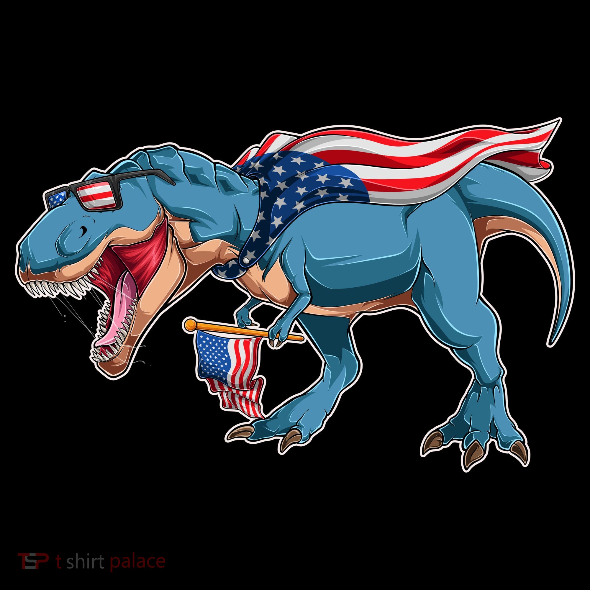Fourth of July USA American T-Rex Coffee Mug