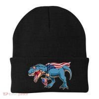 Fourth of July USA American T-Rex Beanie thumb 0