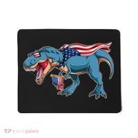 Fourth of July USA American T-Rex Mousepad thumb 0