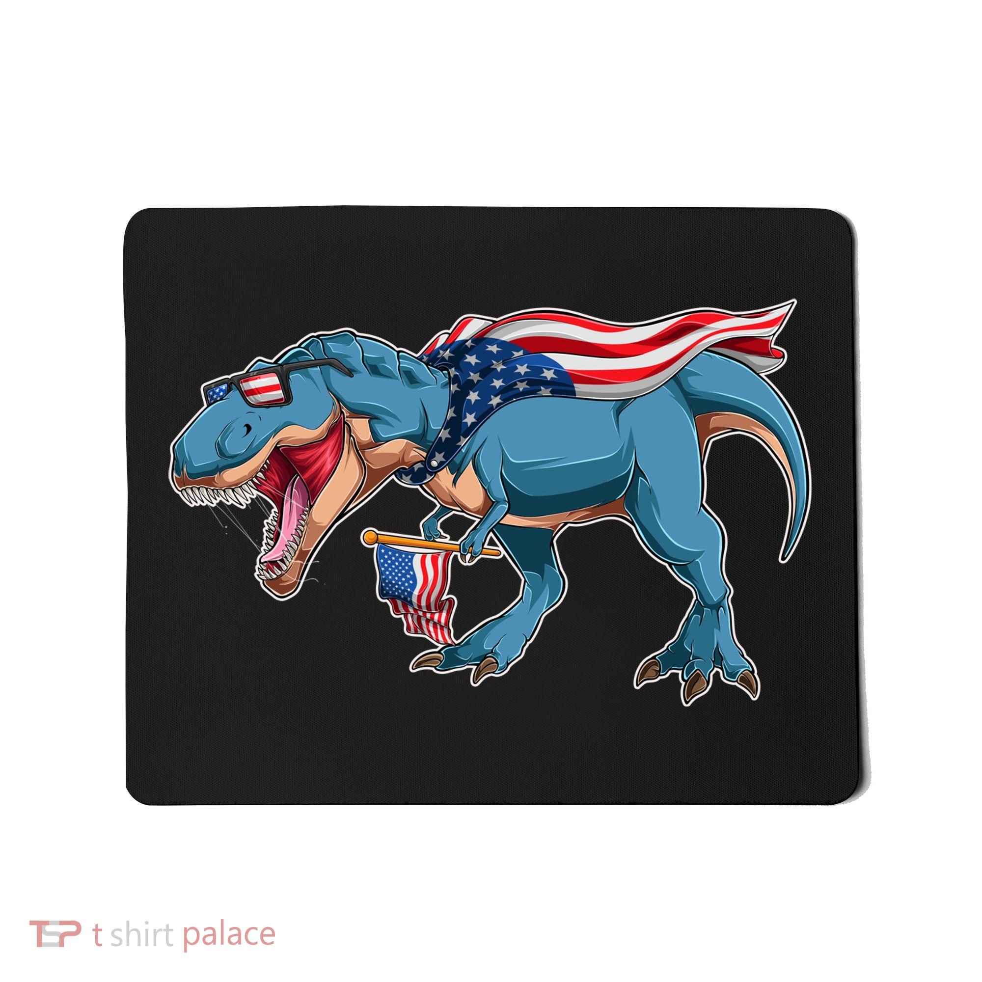 Fourth of July USA American T-Rex Mousepad