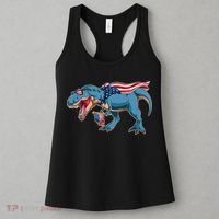 Fourth of July USA American T-Rex Women's Tank Top thumb 3