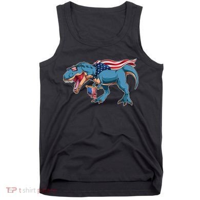 Fourth of July USA American T-Rex Tank Top