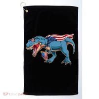 Fourth of July USA American T-Rex Golf Towel thumb 0