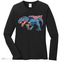 Fourth of July USA American T-Rex Women's Long Sleeve Shirt thumb 0