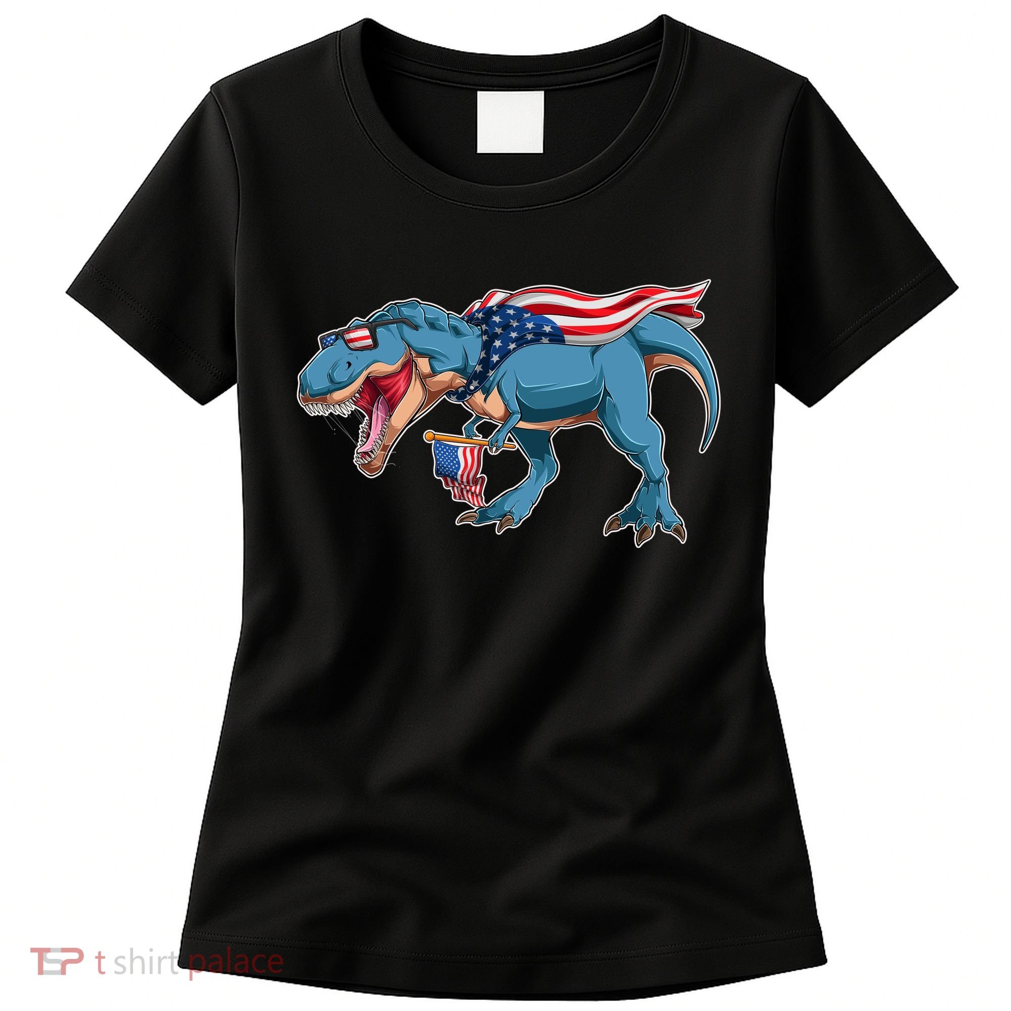 Fourth of July USA American T-Rex Women's T-Shirt