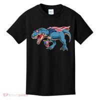 Fourth of July USA American T-Rex Kids T-Shirt thumb 0