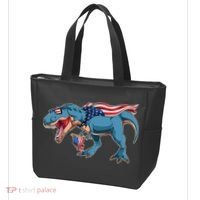 Fourth of July USA American T-Rex Tote Bag thumb 3