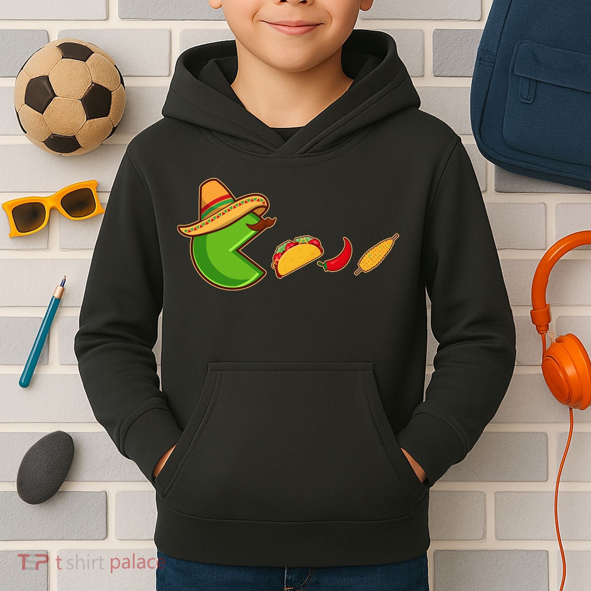 Funny Oldschool Video Game Cinco De Mayo Kids Hoodie