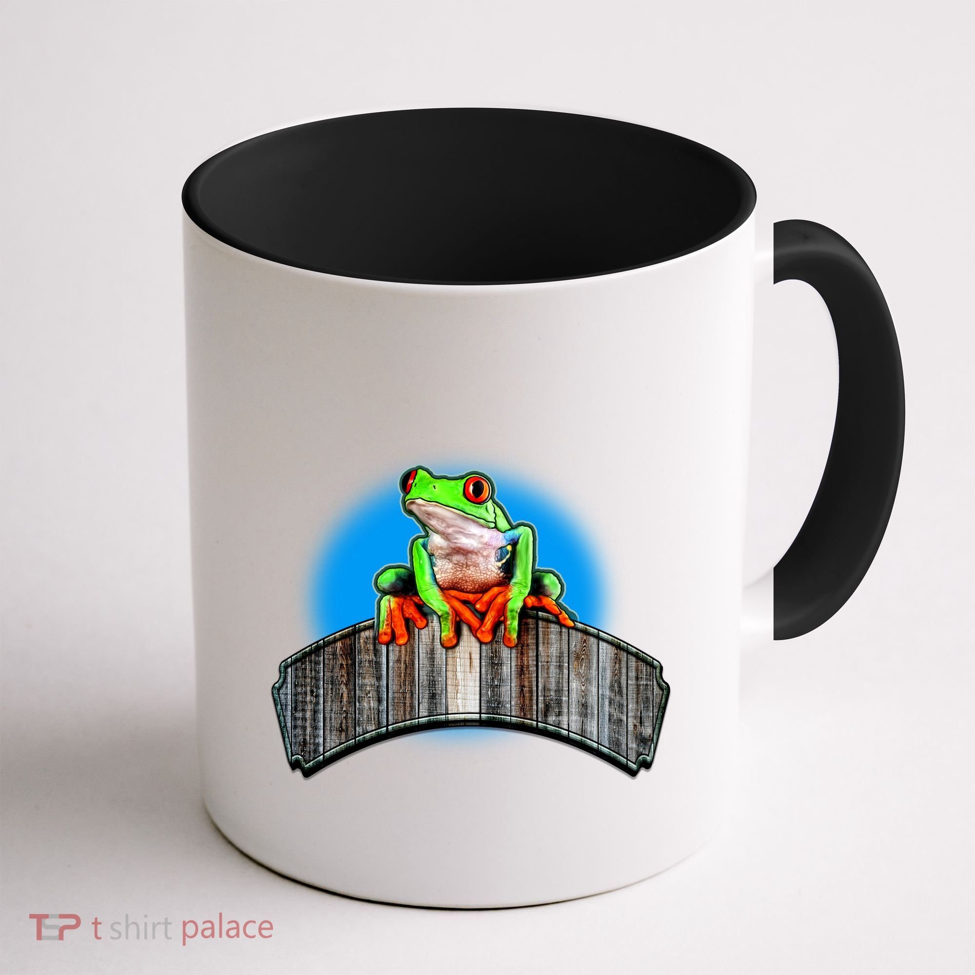 Frog On Wood Panel Coffee Mug